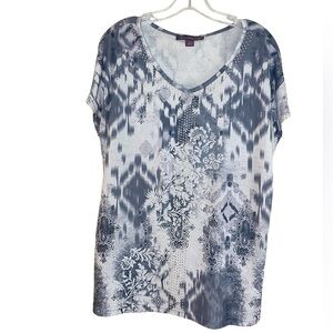 Gloria Vanderbilt Bling T Shirt Women Size Large